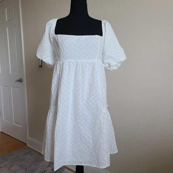 Altar’d State White Eyelet Milkmaid Dress Women's Size XL - Picture 2 of 14